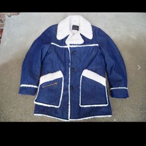 JcPenney Sherpa Mens Denim Trucker Barn Med Long